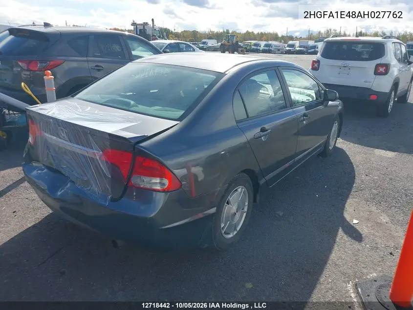 2010 HONDA CIVIC VIN 2HGFA1E48AH027762 — фото 4