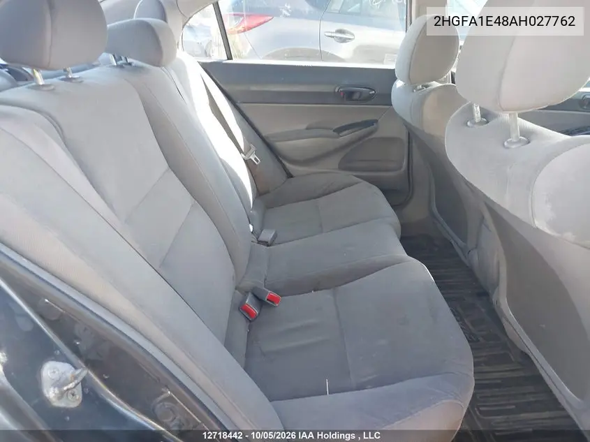 2010 HONDA CIVIC VIN 2HGFA1E48AH027762 — фото 8