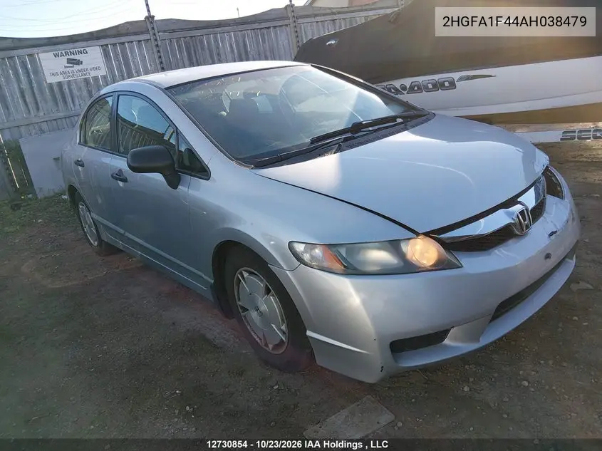 HONDA CIVIC 2010, VIN 2HGFA1F44AH038479