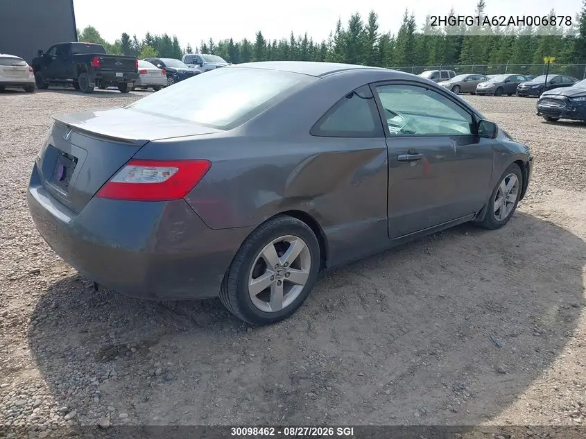 2010 HONDA CIVIC VIN 2HGFG1A62AH006878 — фото 4