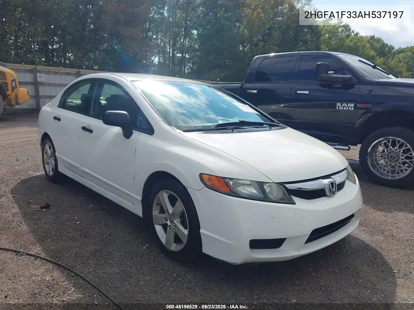 HONDA CIVIC 2010, VIN 2HGFA1F33AH537197