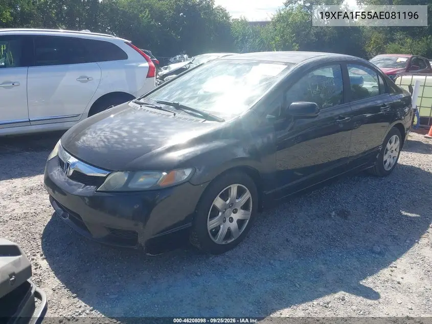 2010 HONDA CIVIC VIN 19XFA1F55AE081196 — фото 2