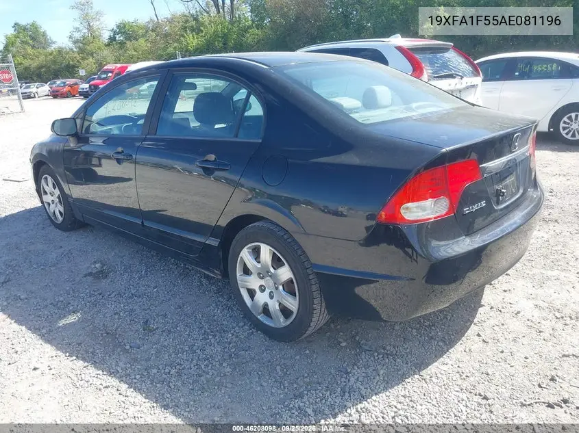 2010 HONDA CIVIC VIN 19XFA1F55AE081196 — фото 3