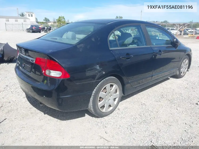 2010 HONDA CIVIC VIN 19XFA1F55AE081196 — фото 4