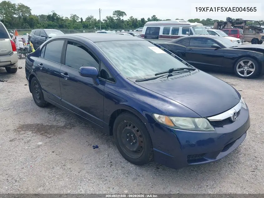 HONDA CIVIC 2010, VIN 19XFA1F5XAE004565