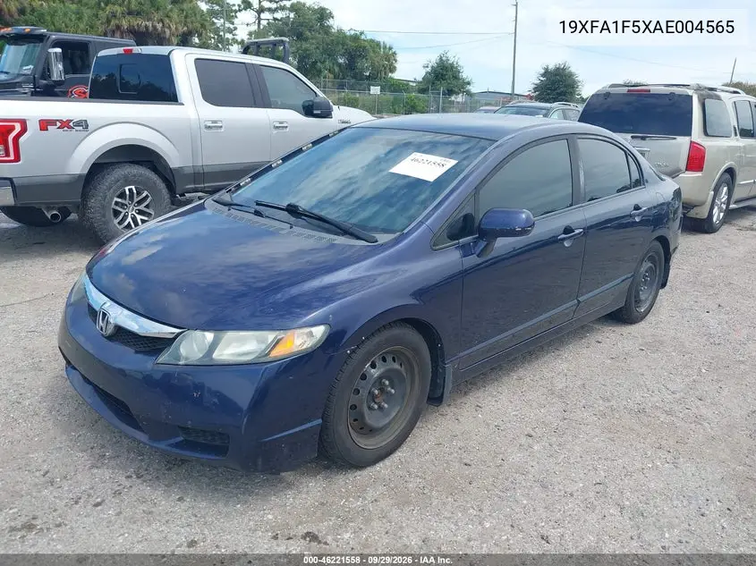 2010 HONDA CIVIC VIN 19XFA1F5XAE004565 — фото 2
