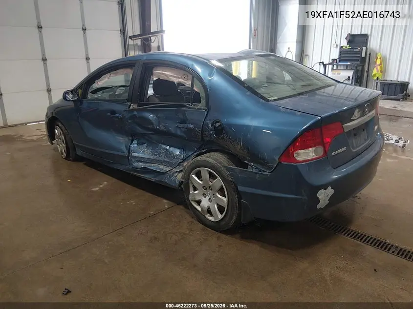 2010 HONDA CIVIC VIN 19XFA1F52AE016743 — фото 3