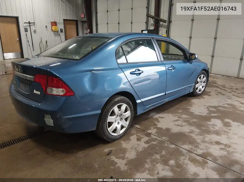 2010 HONDA CIVIC VIN 19XFA1F52AE016743 — фото 4