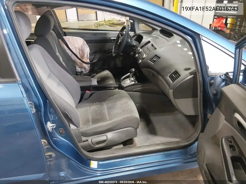 2010 HONDA CIVIC VIN 19XFA1F52AE016743 — фото 5