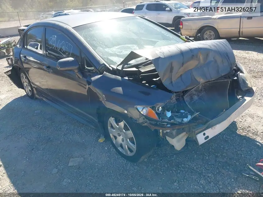 HONDA CIVIC 2010, VIN 2HGFA1F51AH326257