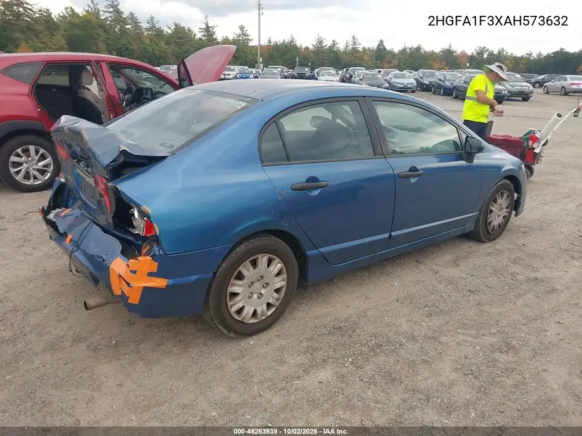 2010 HONDA CIVIC VIN 2HGFA1F3XAH573632 — фото 4