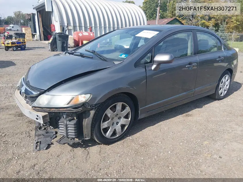 2010 HONDA CIVIC VIN 2HGFA1F5XAH307271 — фото 2