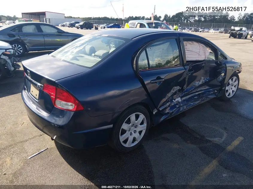2010 HONDA CIVIC VIN 2HGFA1F55AH526817 — фото 4
