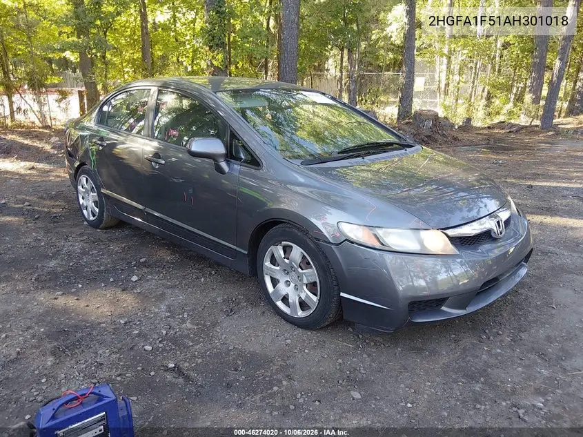 HONDA CIVIC 2010, VIN 2HGFA1F51AH301018