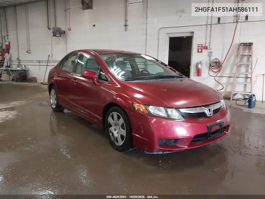 HONDA CIVIC 2010, VIN 2HGFA1F51AH586111