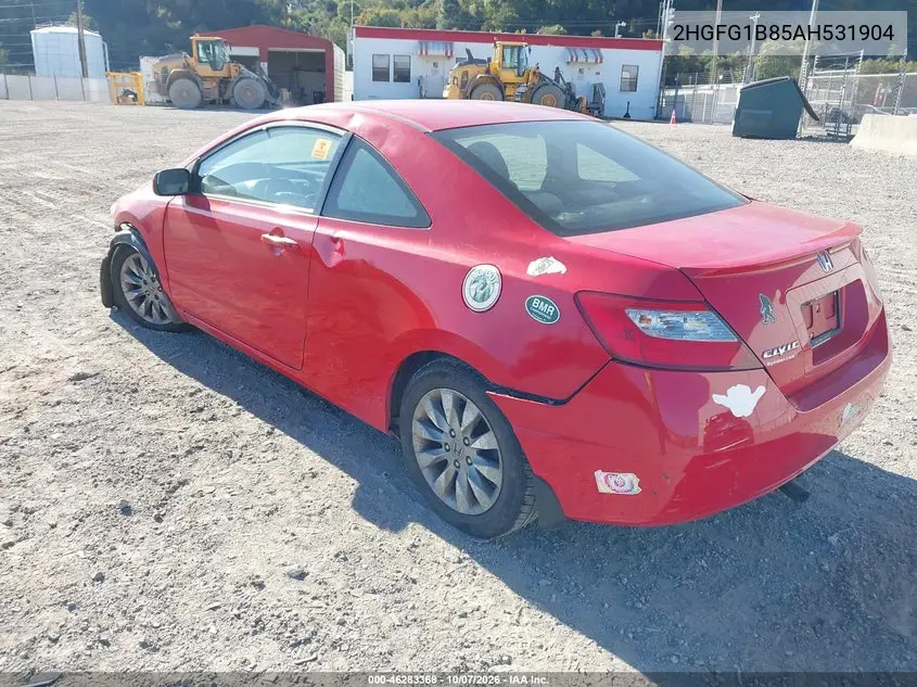 2010 HONDA CIVIC VIN 2HGFG1B85AH531904 — фото 3