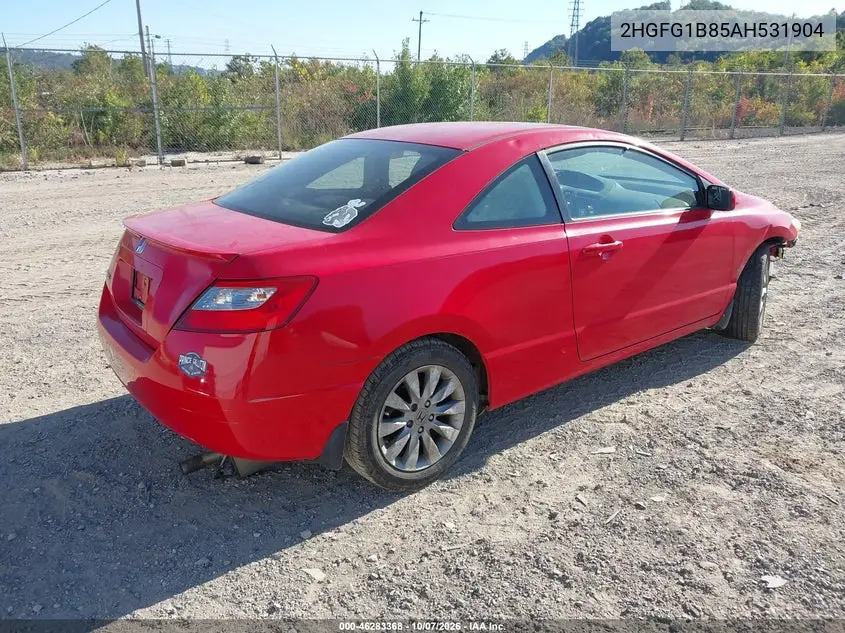 2010 HONDA CIVIC VIN 2HGFG1B85AH531904 — фото 4