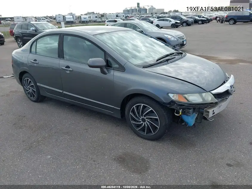HONDA CIVIC 2010, VIN 19XFA1F53AE081021