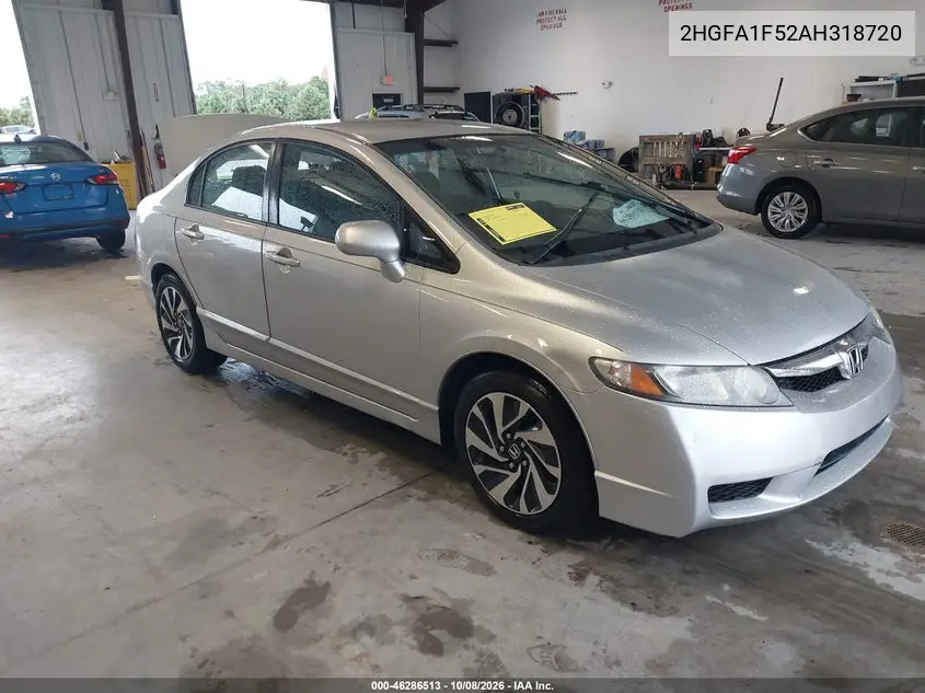 HONDA CIVIC 2010, VIN 2HGFA1F52AH318720