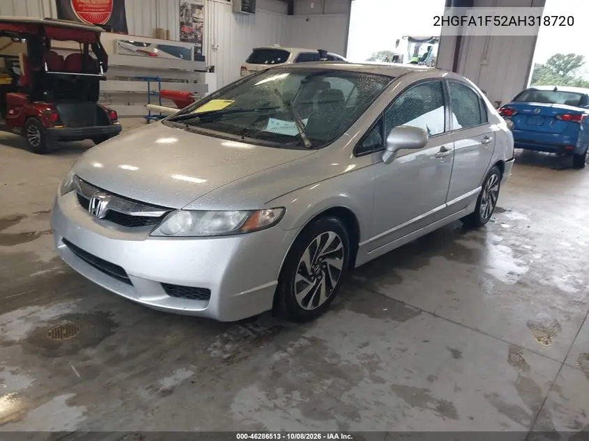 2010 HONDA CIVIC VIN 2HGFA1F52AH318720 — фото 2