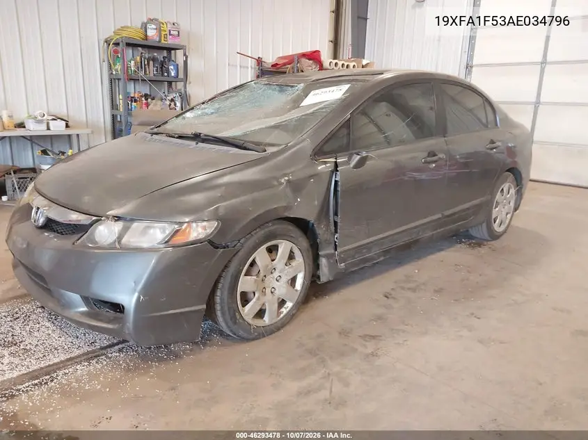 2010 HONDA CIVIC VIN 19XFA1F53AE034796 — фото 2