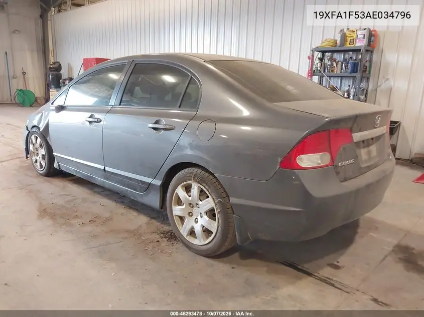 2010 HONDA CIVIC VIN 19XFA1F53AE034796 — фото 3