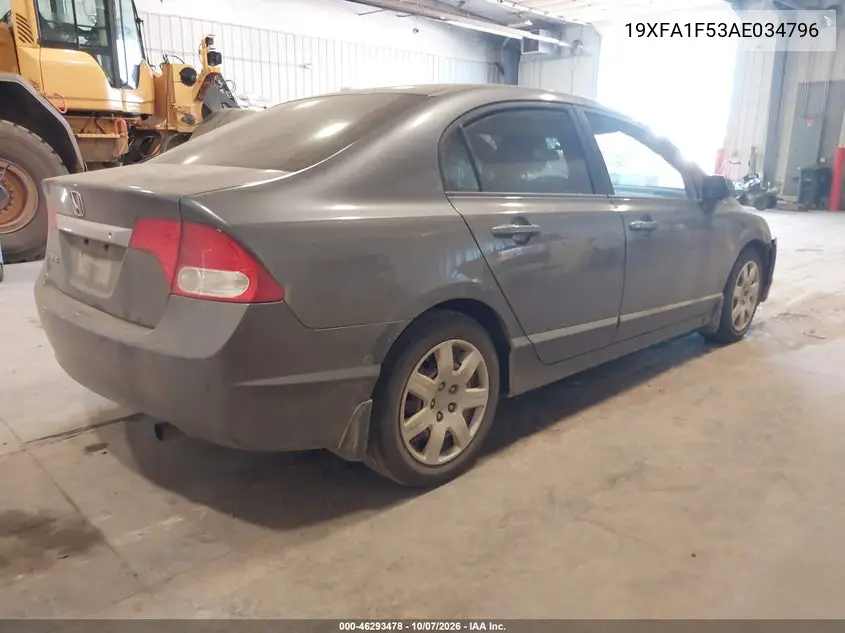 2010 HONDA CIVIC VIN 19XFA1F53AE034796 — фото 4