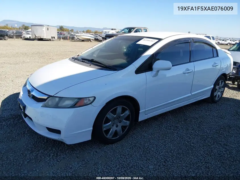 2010 HONDA CIVIC VIN 19XFA1F5XAE076009 — фото 2