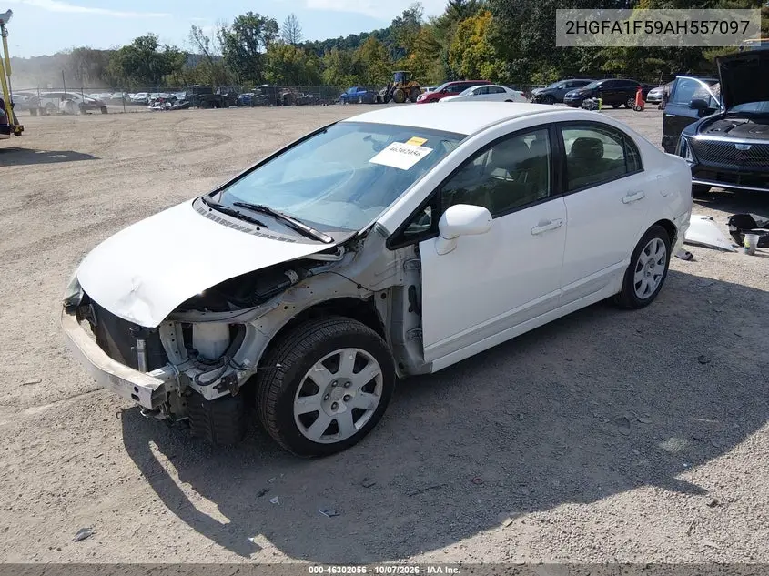 2010 HONDA CIVIC VIN 2HGFA1F59AH557097 — фото 2
