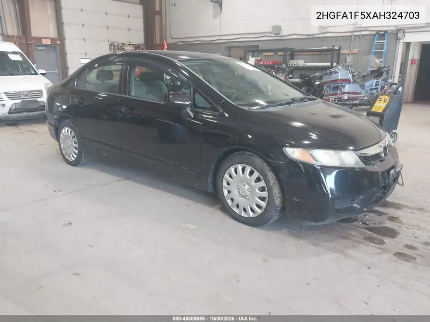 HONDA CIVIC 2010, VIN 2HGFA1F5XAH324703