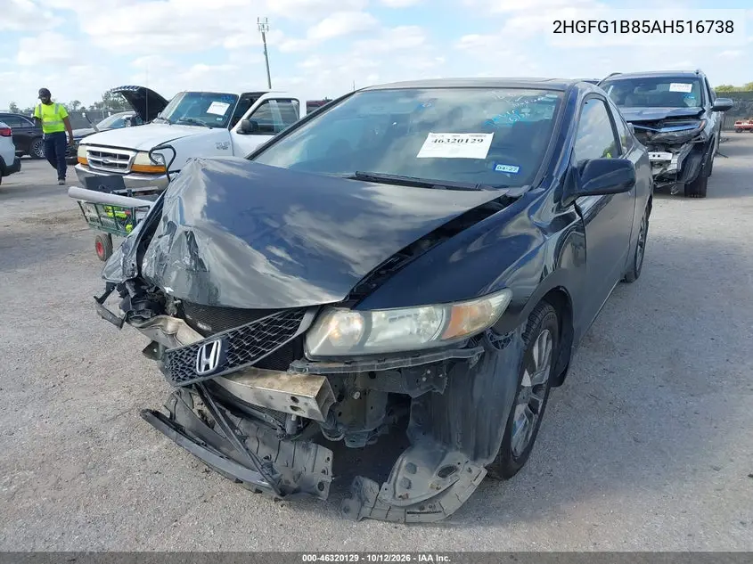 2010 HONDA CIVIC VIN 2HGFG1B85AH516738 — фото 2