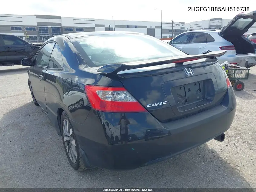 2010 HONDA CIVIC VIN 2HGFG1B85AH516738 — фото 3