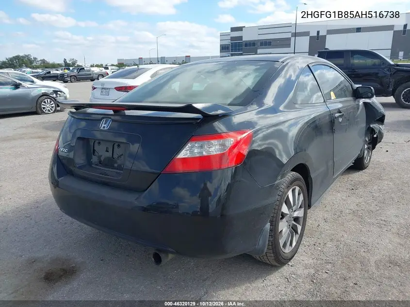 2010 HONDA CIVIC VIN 2HGFG1B85AH516738 — фото 4