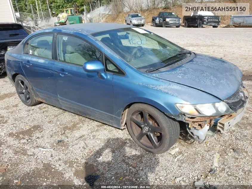 HONDA CIVIC 2010, VIN 2HGFA1E56AH559150