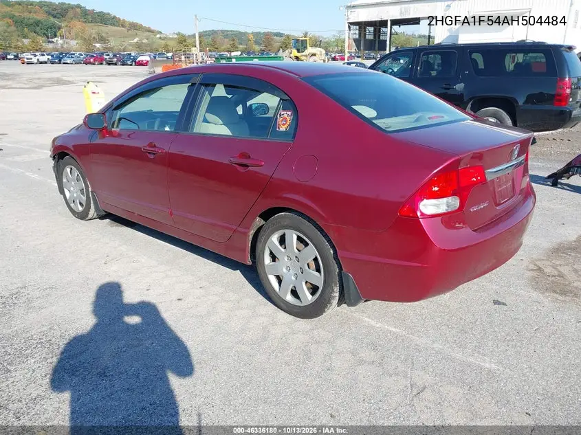 2010 HONDA CIVIC VIN 2HGFA1F54AH504484 — фото 3