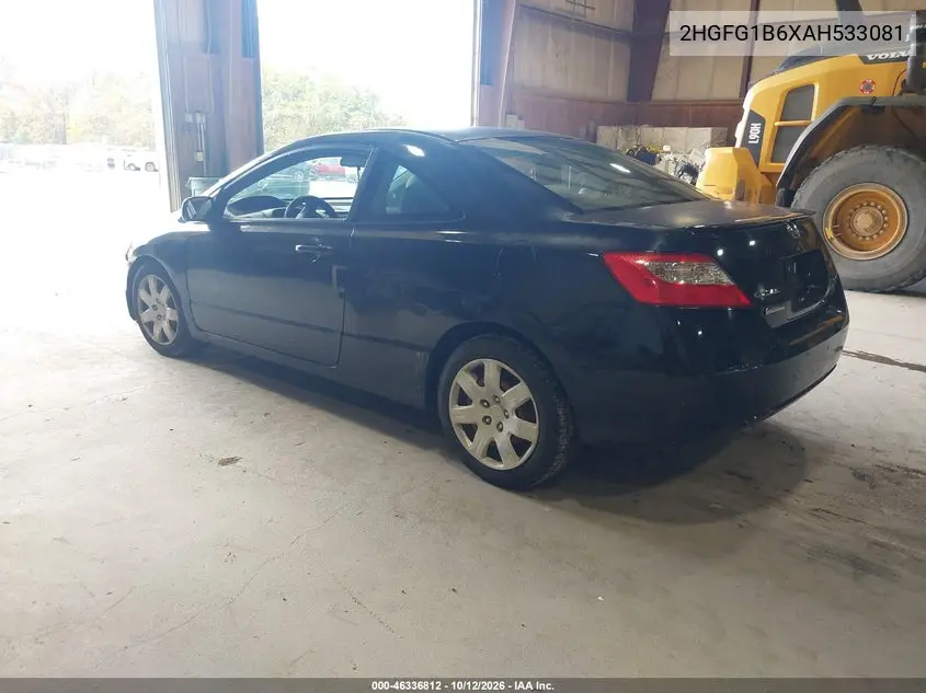 2010 HONDA CIVIC VIN 2HGFG1B6XAH533081 — фото 3