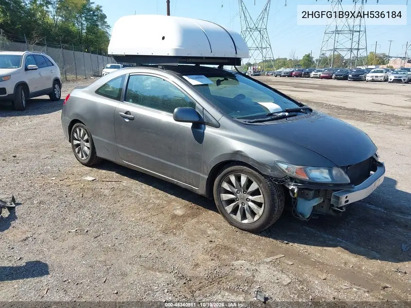 HONDA CIVIC 2010, VIN 2HGFG1B9XAH536184
