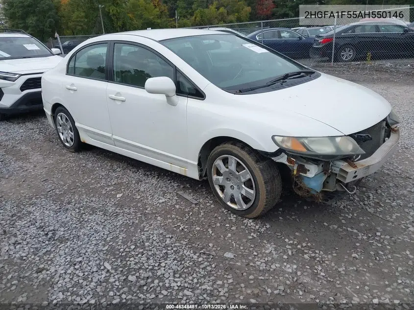 HONDA CIVIC 2010, VIN 2HGFA1F55AH550146