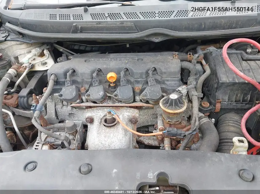 2010 HONDA CIVIC VIN 2HGFA1F55AH550146 — фото 10