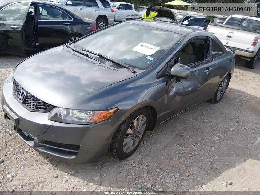 2010 HONDA CIVIC VIN 2HGFG1B81AH509401 — фото 2