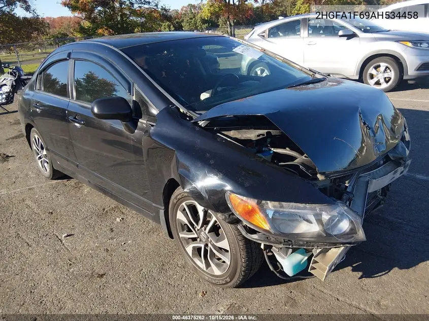 HONDA CIVIC 2010, VIN 2HGFA1F69AH534458