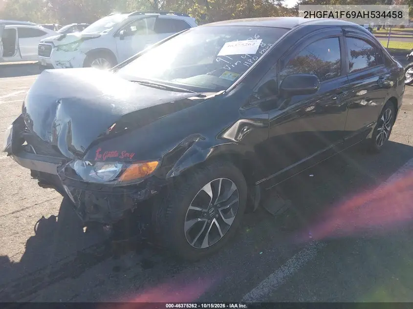 2010 HONDA CIVIC VIN 2HGFA1F69AH534458 — фото 2
