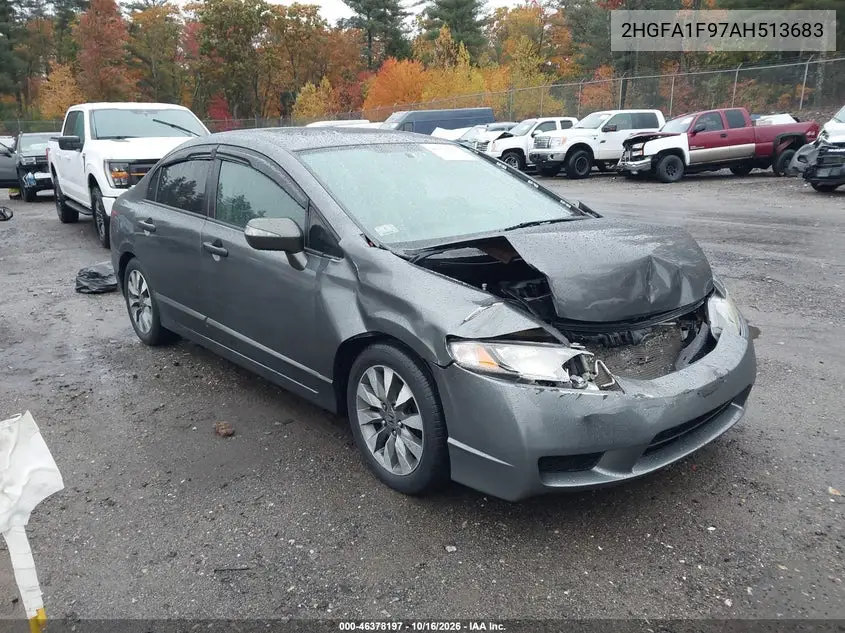 HONDA CIVIC 2010, VIN 2HGFA1F97AH513683