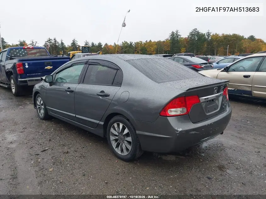 2010 HONDA CIVIC VIN 2HGFA1F97AH513683 — фото 3
