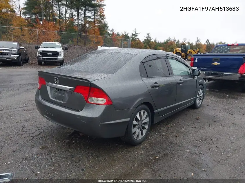 2010 HONDA CIVIC VIN 2HGFA1F97AH513683 — фото 4