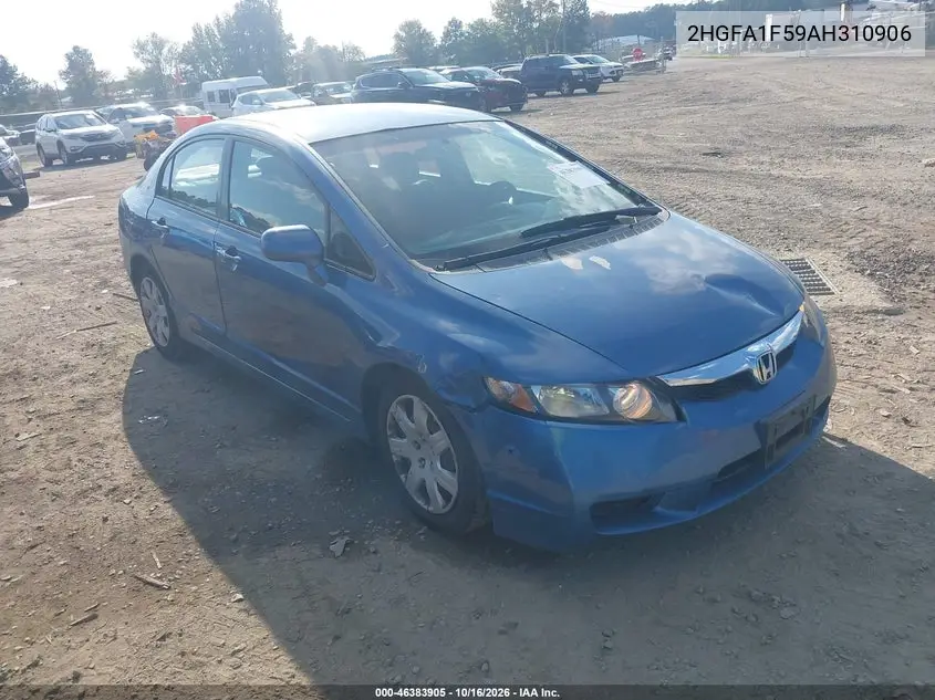 HONDA CIVIC 2010, VIN 2HGFA1F59AH310906