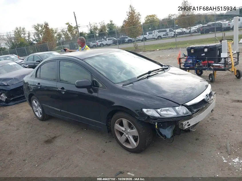 HONDA CIVIC 2010, VIN 2HGFA1F68AH515934