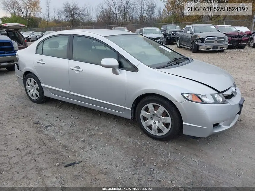 HONDA CIVIC 2010, VIN 2HGFA1F52AH524197