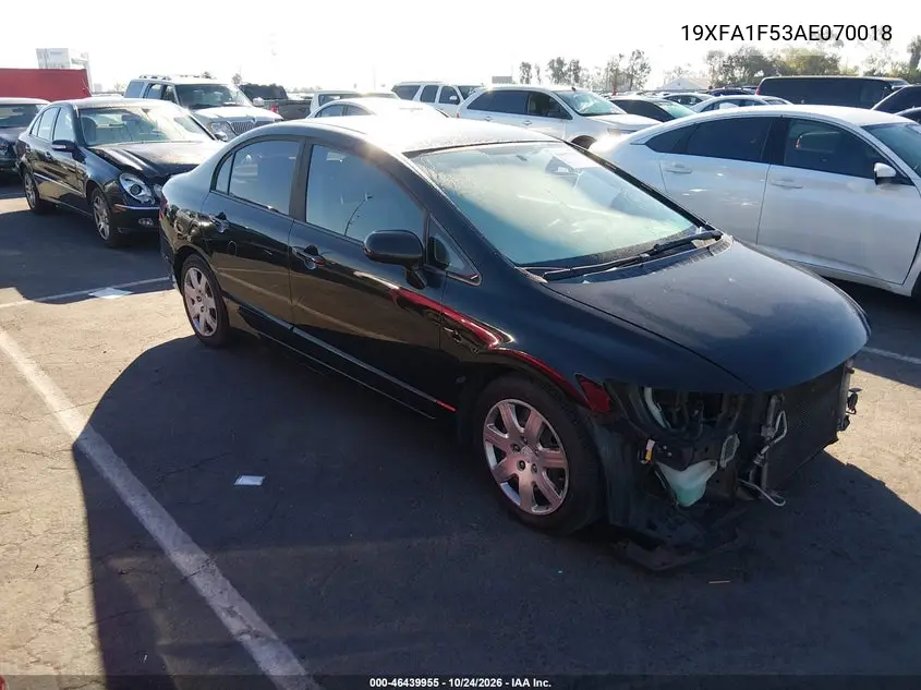 HONDA CIVIC 2010, VIN 19XFA1F53AE070018