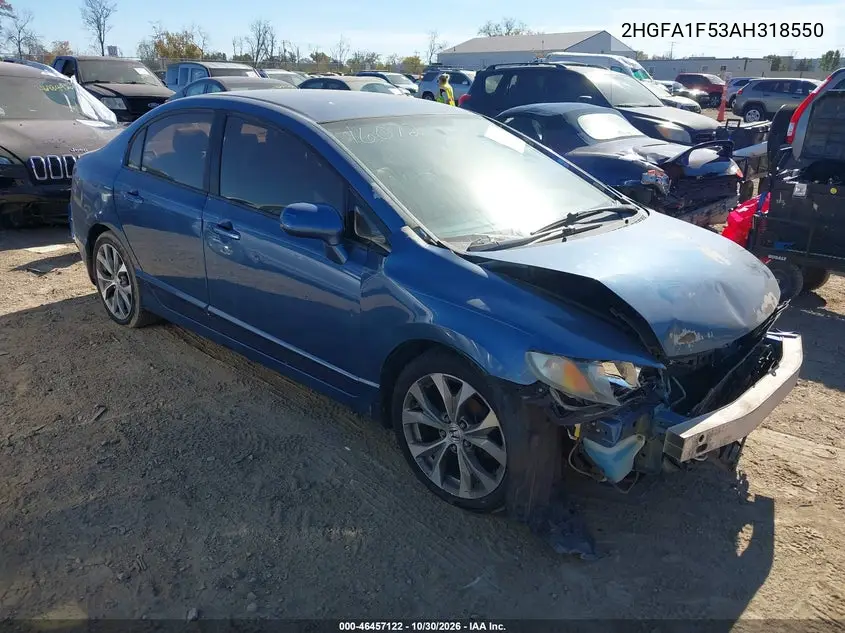 HONDA CIVIC 2010, VIN 2HGFA1F53AH318550